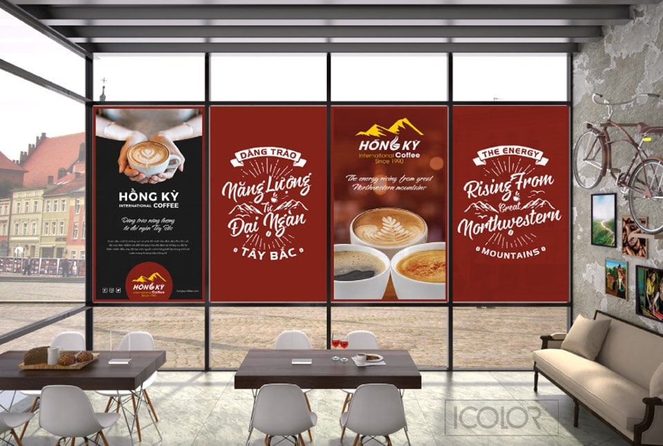 Bộ nhận diện thương hiệu chuỗi cửa hàng Hồng Kỳ Coffee