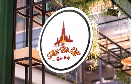 Thiết kế logo Thịt bò Lào gác bếp