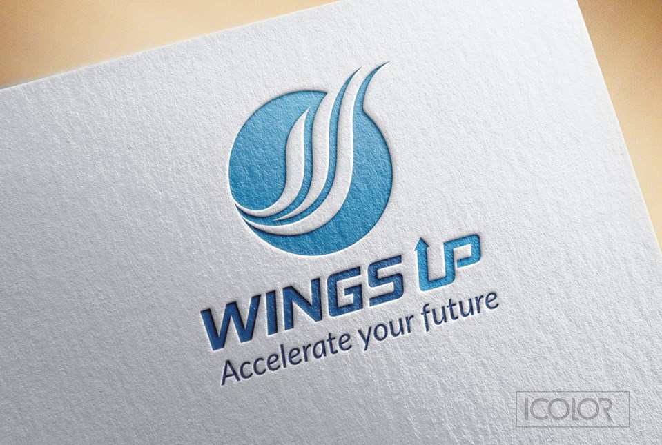 Thiết kế logo Trung tâm Ngoại ngữ Tin học Wings Up
