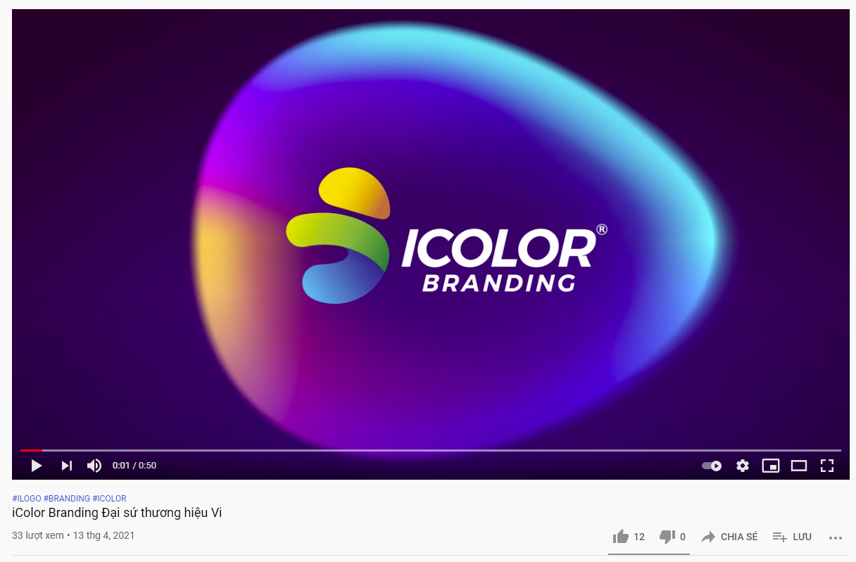 Video Linh vật Vi biểu tượng của iColor Branding