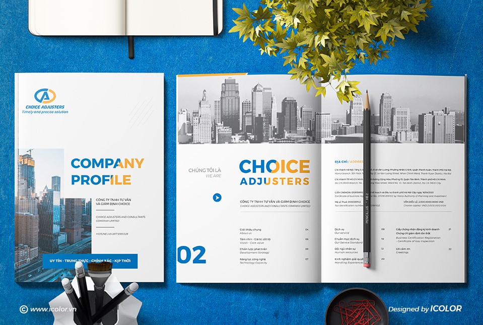 Thiết kế profile Công ty tư vấn và Giám định Choice