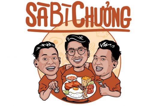 Logo quán cơm tấm "Sà Bì Chưởng" của Độ Mixi, Pewpew và Xemesis