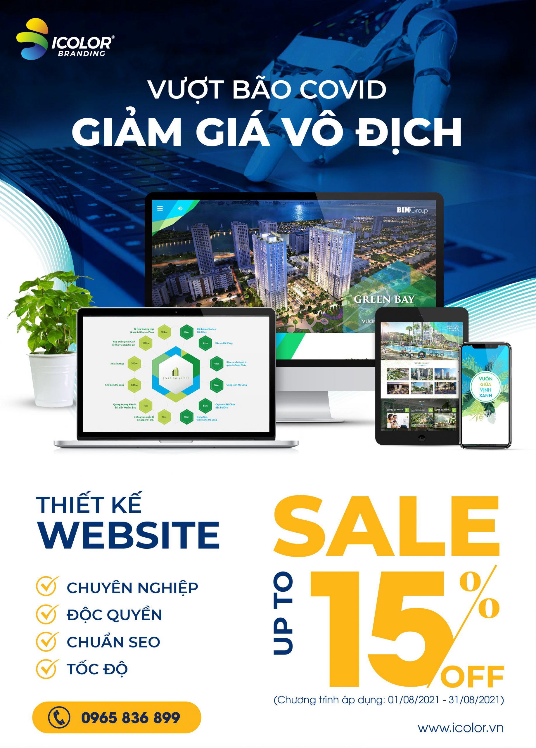 Giảm giá 15% dịch vụ thiết kế website