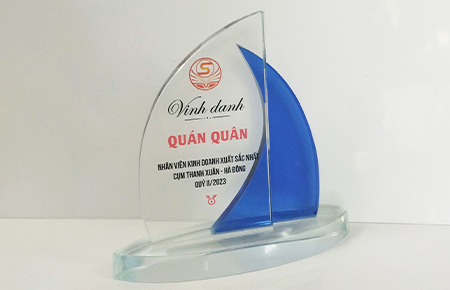 Cúp Pha Lê Cánh Buồm Xanh